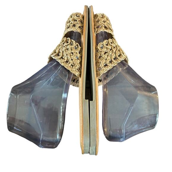 Journee Collection Lissia Woven Fabric Sandals Slip On Double Band NEW Size 10 - Picture 9 of 11